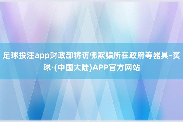 足球投注app财政部将访佛欺骗所在政府等器具-买球·(中国大陆)APP官方网站