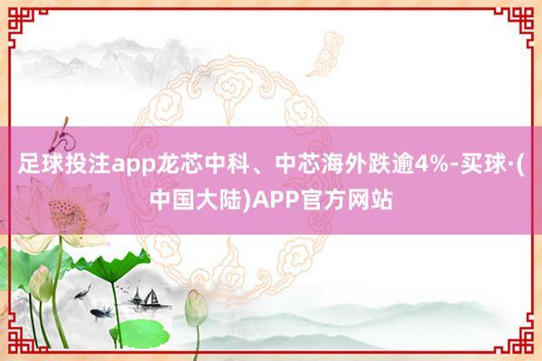 足球投注app龙芯中科、中芯海外跌逾4%-买球·(中国大陆)APP官方网站