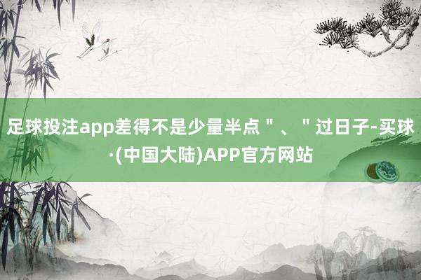 足球投注app差得不是少量半点＂、＂过日子-买球·(中国大陆)APP官方网站