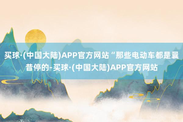 买球·(中国大陆)APP官方网站“那些电动车都是曩昔停的-买球·(中国大陆)APP官方网站