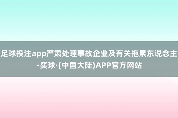 足球投注app严肃处理事故企业及有关拖累东说念主-买球·(中国大陆)APP官方网站