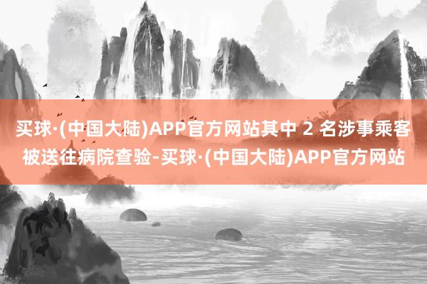 买球·(中国大陆)APP官方网站其中 2 名涉事乘客被送往病院查验-买球·(中国大陆)APP官方网站