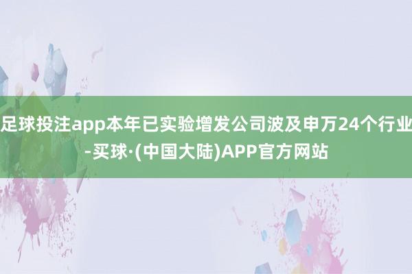 足球投注app本年已实验增发公司波及申万24个行业-买球·(中国大陆)APP官方网站