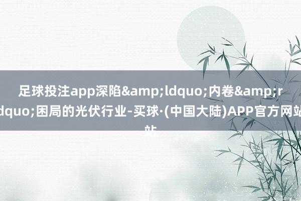 足球投注app深陷&ldquo;内卷&rdquo;困局的光伏行业-买球·(中国大陆)APP官方网站