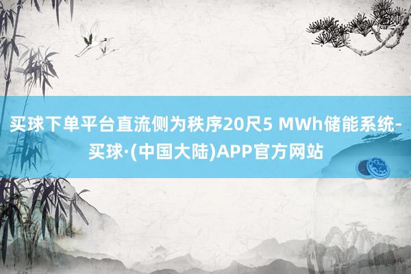 买球下单平台直流侧为秩序20尺5 MWh储能系统-买球·(中国大陆)APP官方网站